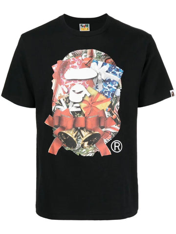 A BATHING APE® Christmas logo print T-shirt