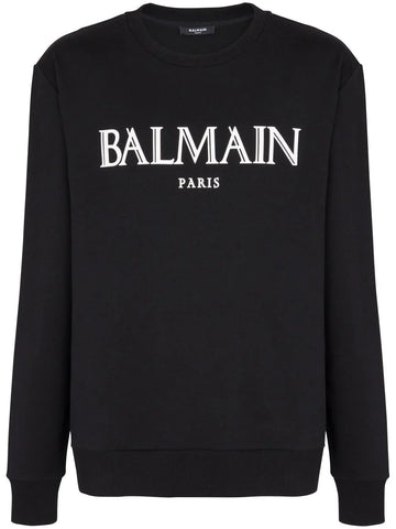 Signature logo-print black cotton sweatshirt