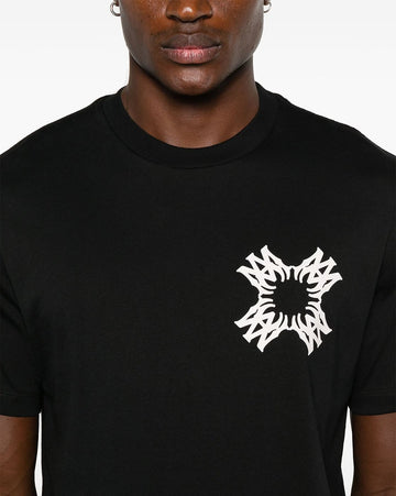 Quad Graphic Print Regular Fit Black T-Shirt