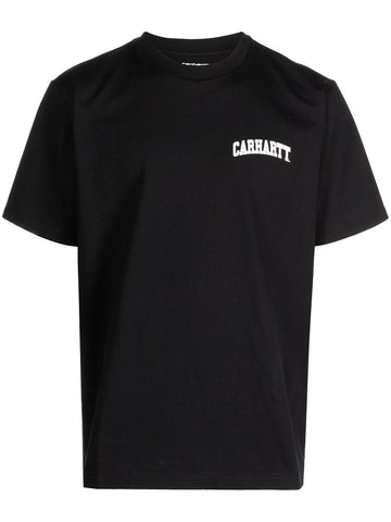 Brand printed logo- black T-shirt