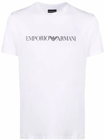 Brand logo-print cotton White T-Shirt