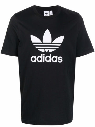 Brand Trefoil logo-print cotton black T-shirt