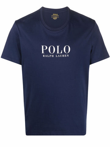 Navy Serif Logo Cotton Tee