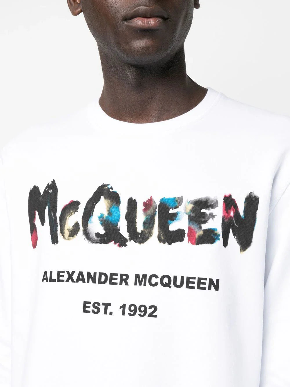 Iconic logo-print White cotton sweatshirt