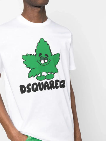 Cartoon and logo print t-shirt