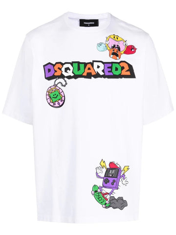 Dsquared2-graphic-print oversized T-shirt
