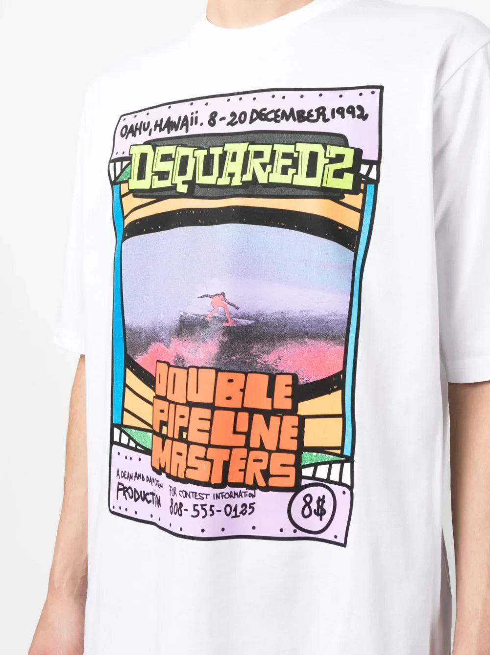 Graphic-print cotton oversized white T-shirt