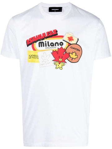 Dsquared2-graphic-print cotton T-shirt