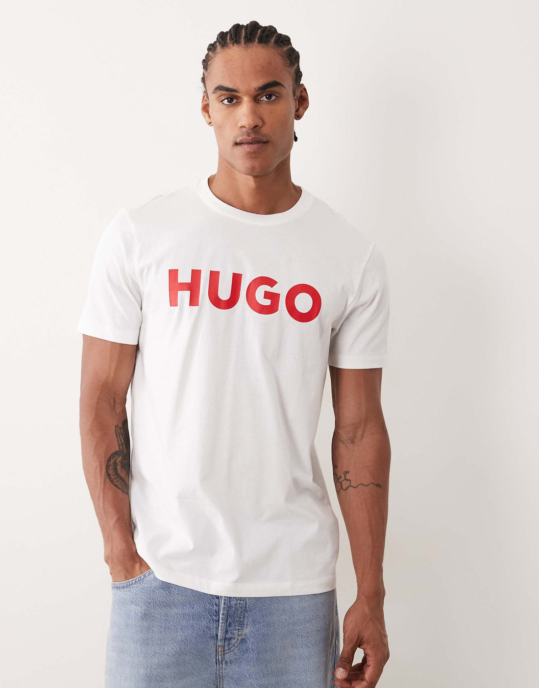Bold Red Block Logo White Tee
