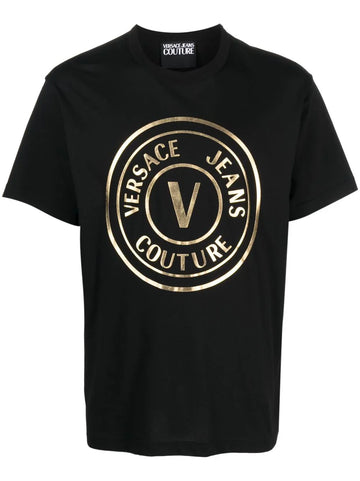 Golden Logo-print black cotton T-shirt