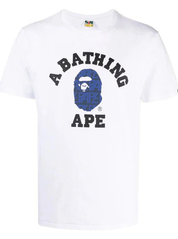 Graphic brand logo-print white cotton T-shirt