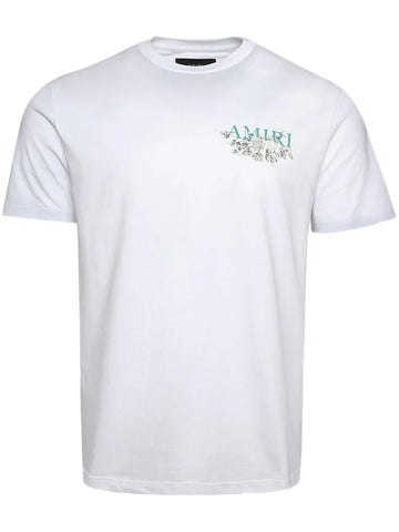 Logo-print white cotton T-shirt