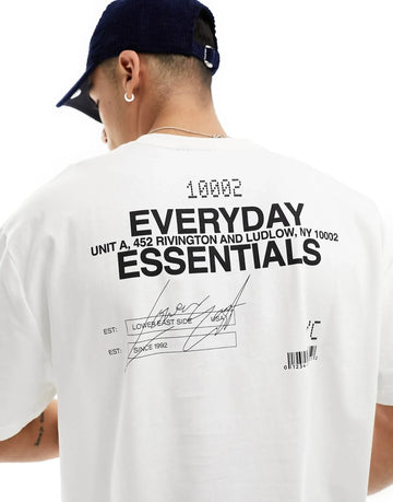 ASOS DESIGN oversized t-shirt in white with text back print