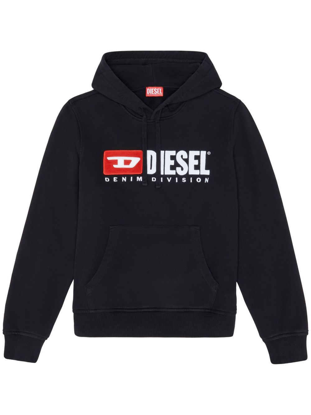 S-Ginn-Hood-Div logo-appliqué black hoodie