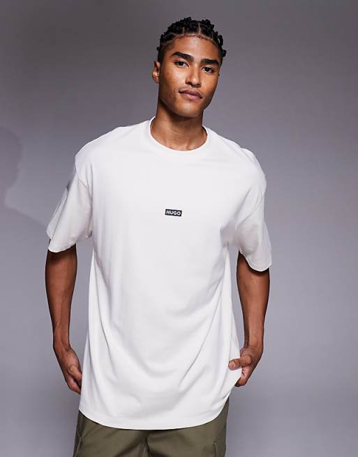 Hugo Blue Nalono oversized t-shirt in white