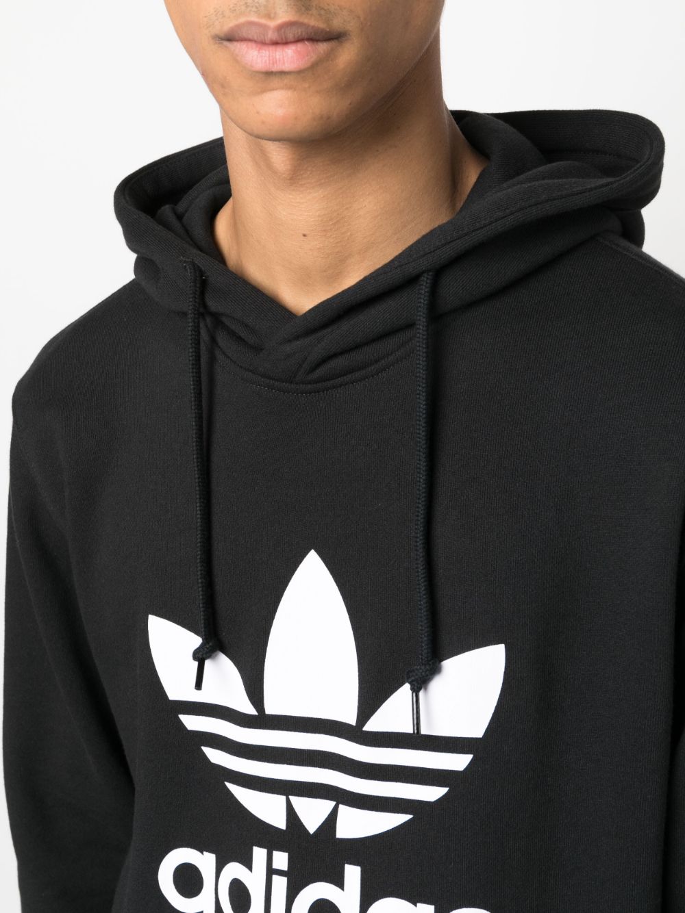 adidas logo-print cotton hoodie