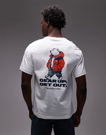 Street Bear backprint t-shirt in white