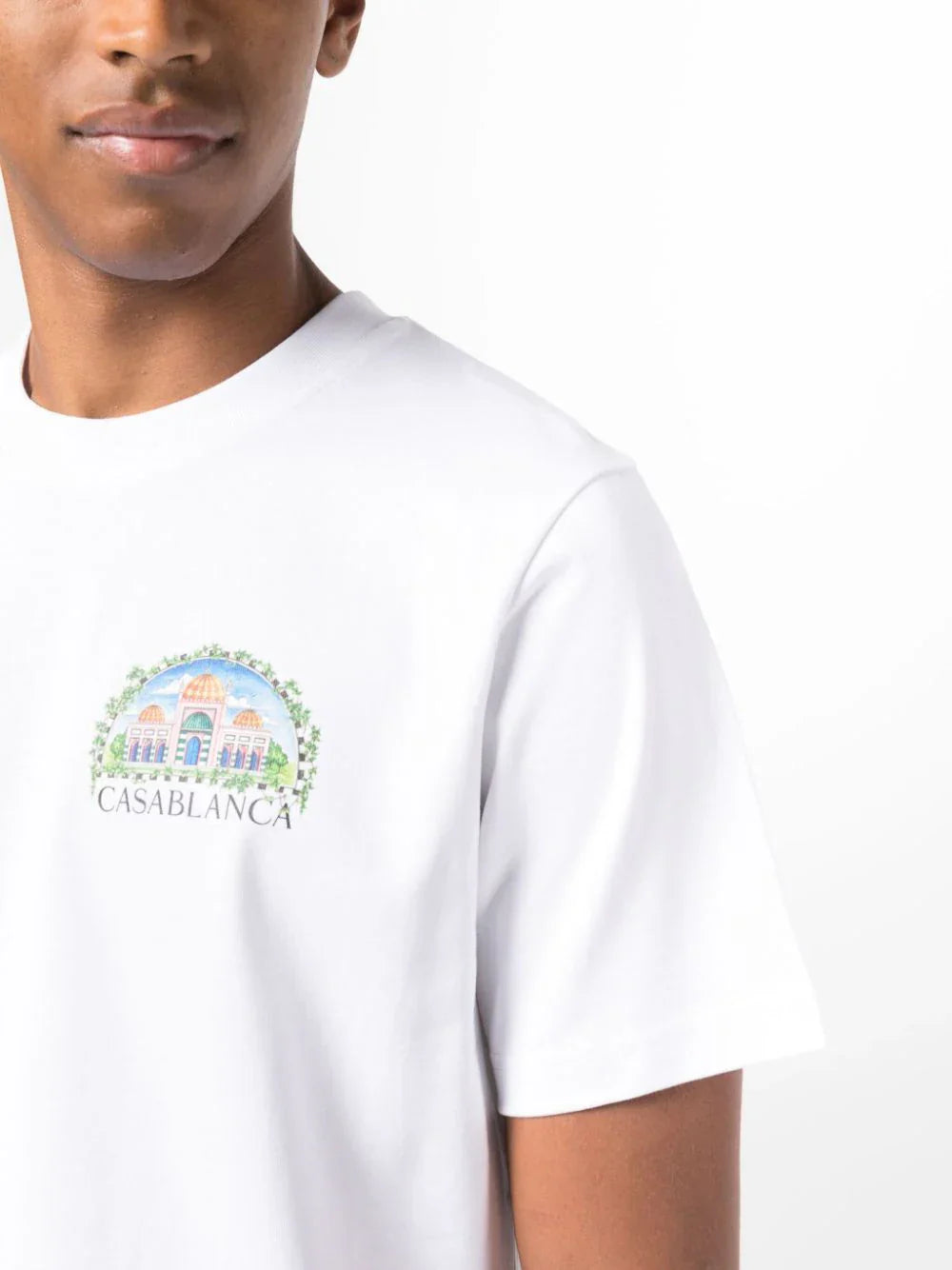 Casablanca logo-print pure-cotton T-shirt