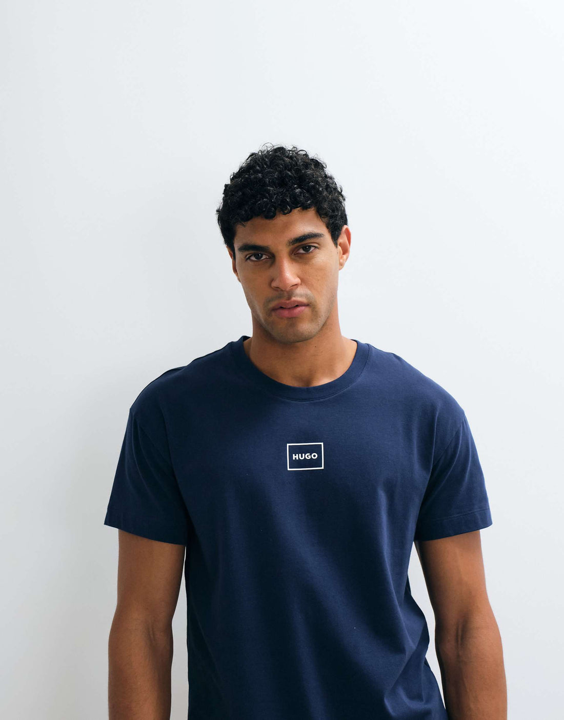 Boxed Micro-Logo Navy Tee