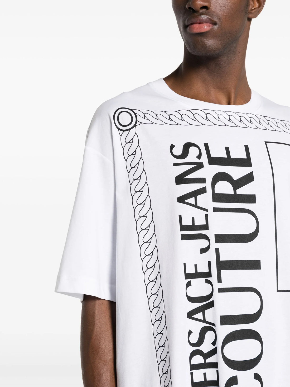 Giant logo-print cotton oversized White T-shirt