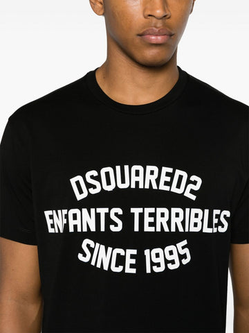 Cool logo-print black T-shirt