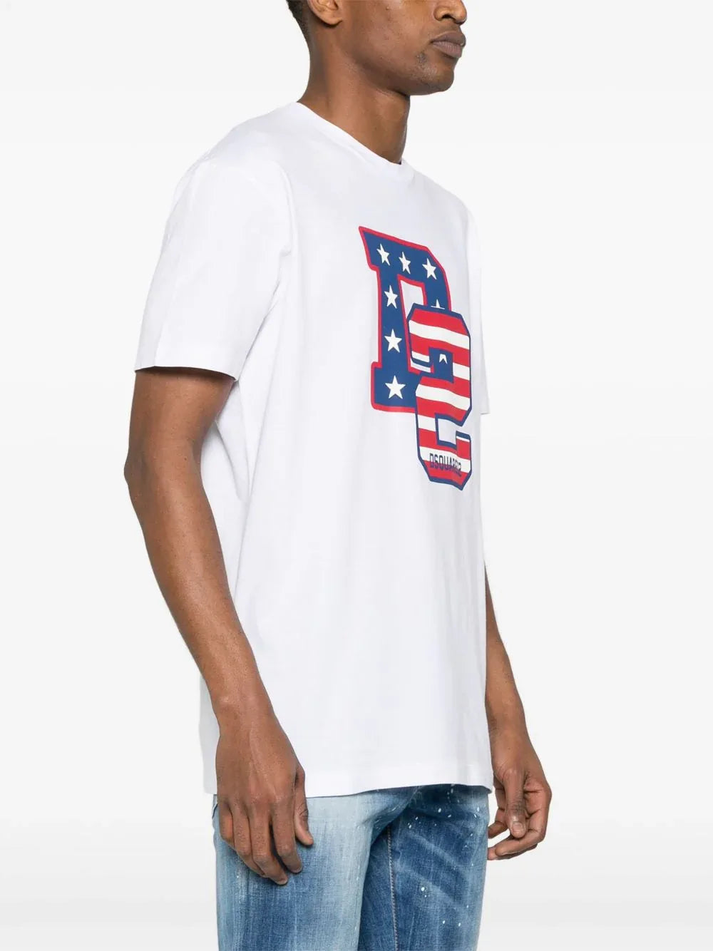 Brand logo-print white T-shirt
