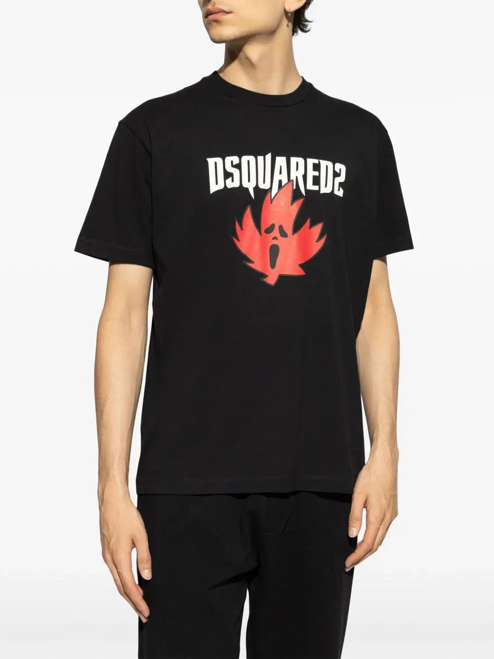 Logo-print Black cotton T-shirt