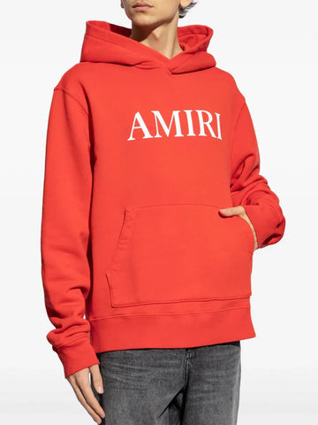 Brand logo-print cotton hoodie