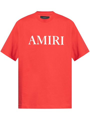 Brand Logo-print on Red cotton T-shirt