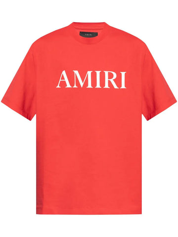 Brand Logo-print on Red cotton T-shirt