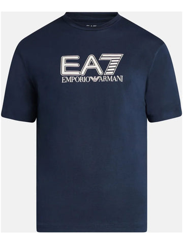 Ea Brand logo-print Navy T-shirt