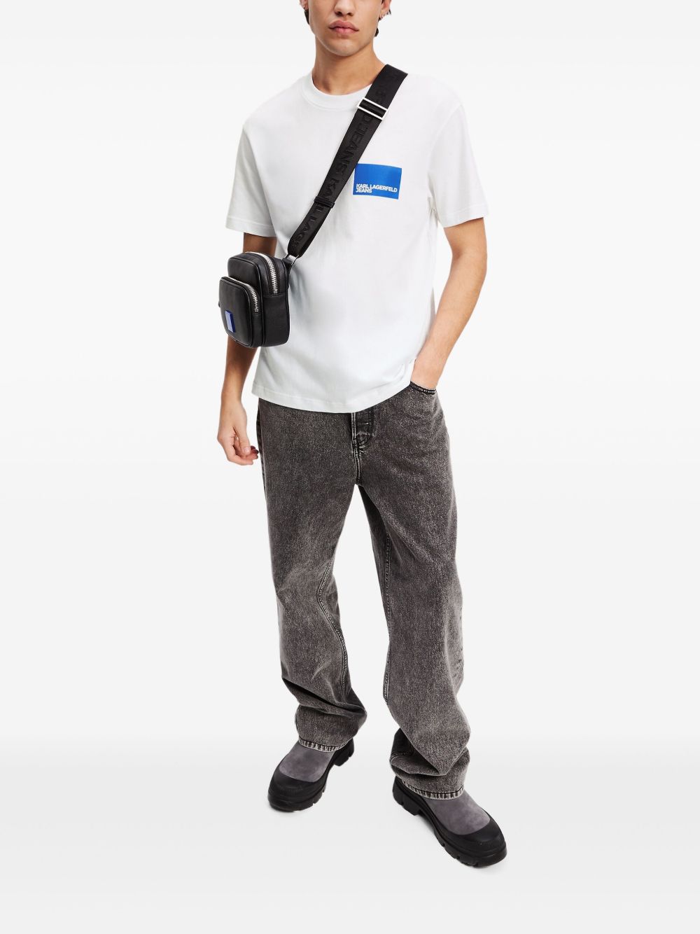 Monochrome Blue Block Logo Tee