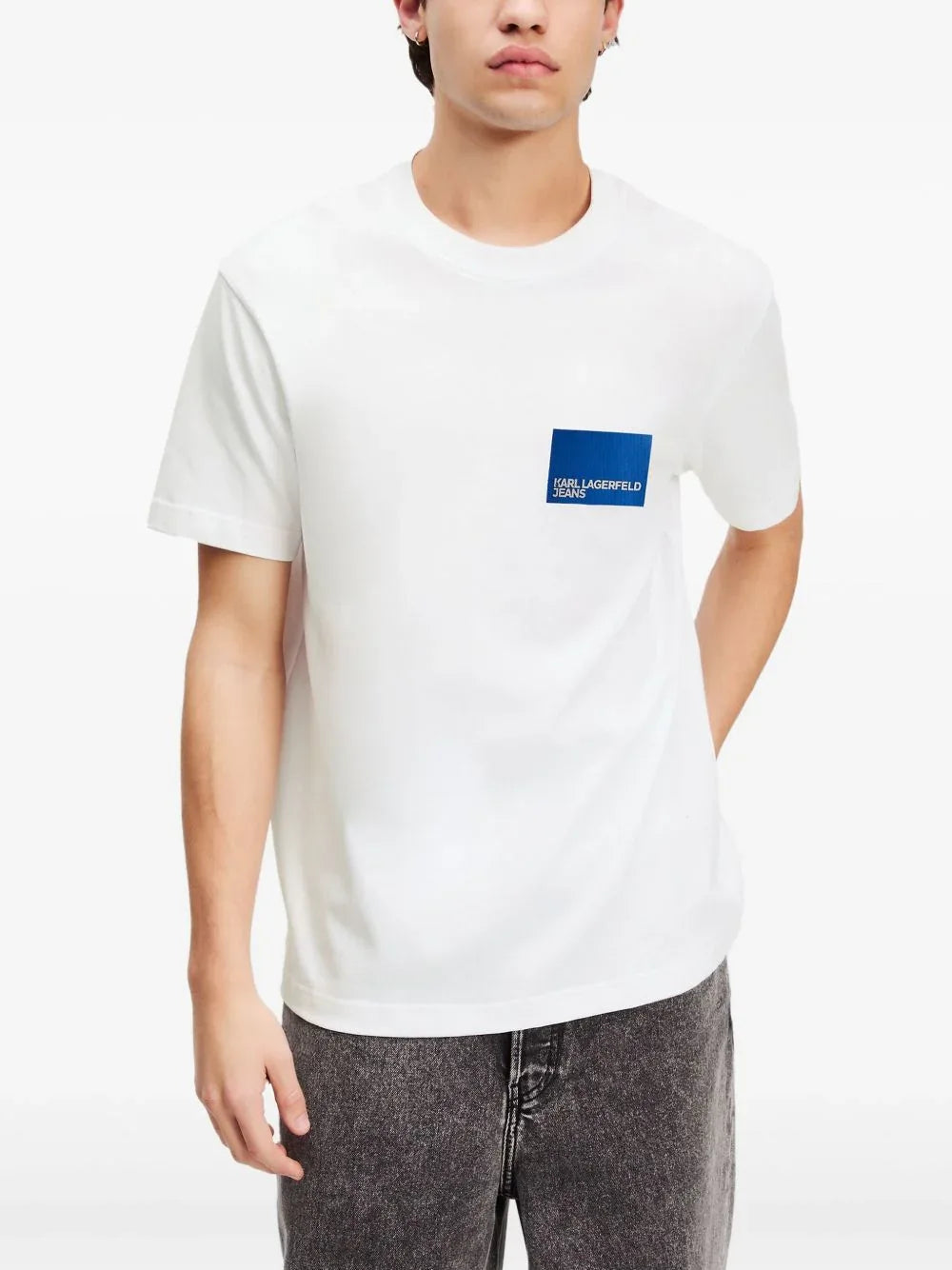 White/blue logo-print T-Shirt
