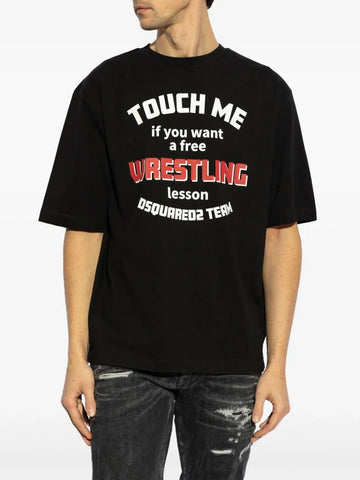 Slogan-print cotton oversized t-shirt