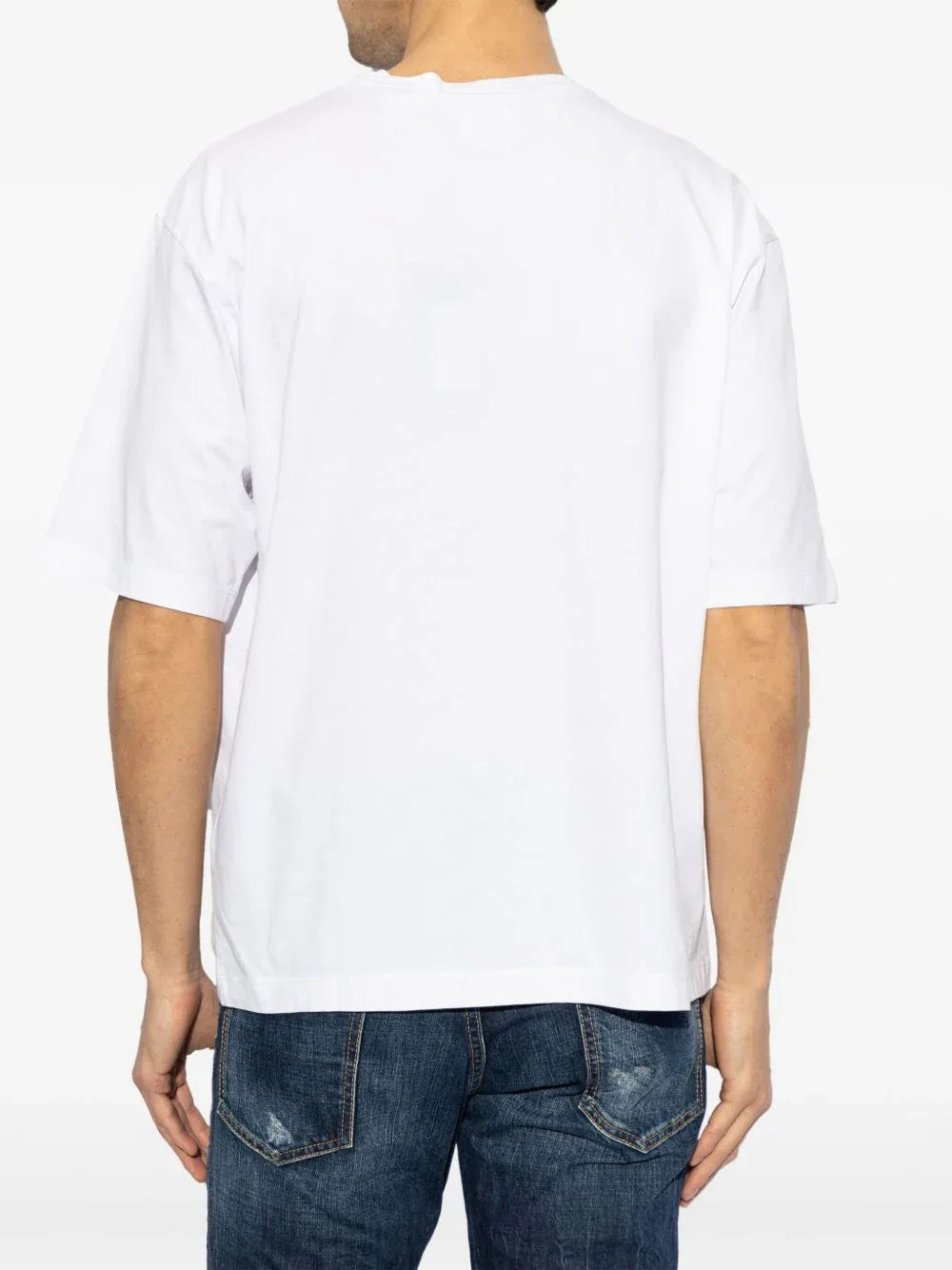 slogan-print white cotton Oversized T-shirt
