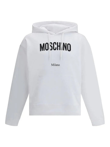 New Season logo-printed white hoodie