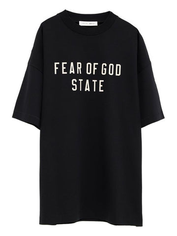 The State Block Lettering Black Tee