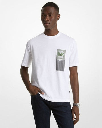 KORS Graphic Logo Cotton Relaxed Fit White T-Shirt