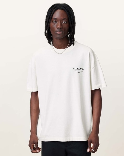 White Underground Oversized Crew-Neck T-Shirt