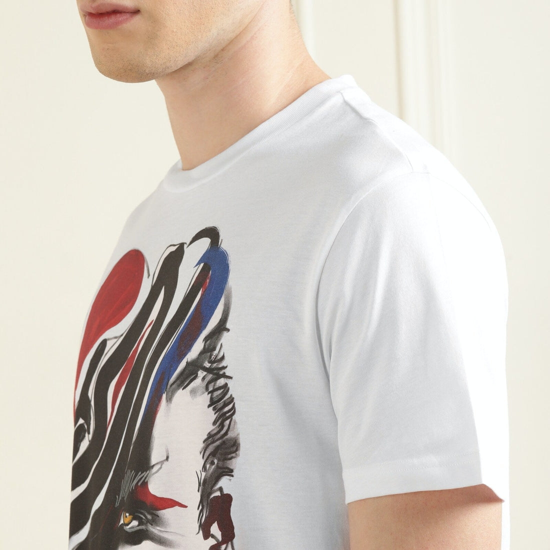 Brand Couture Men White Chest Print T-shirt