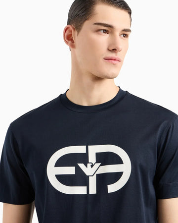 Regular fit Navy blue T-shirt with Big EA logo