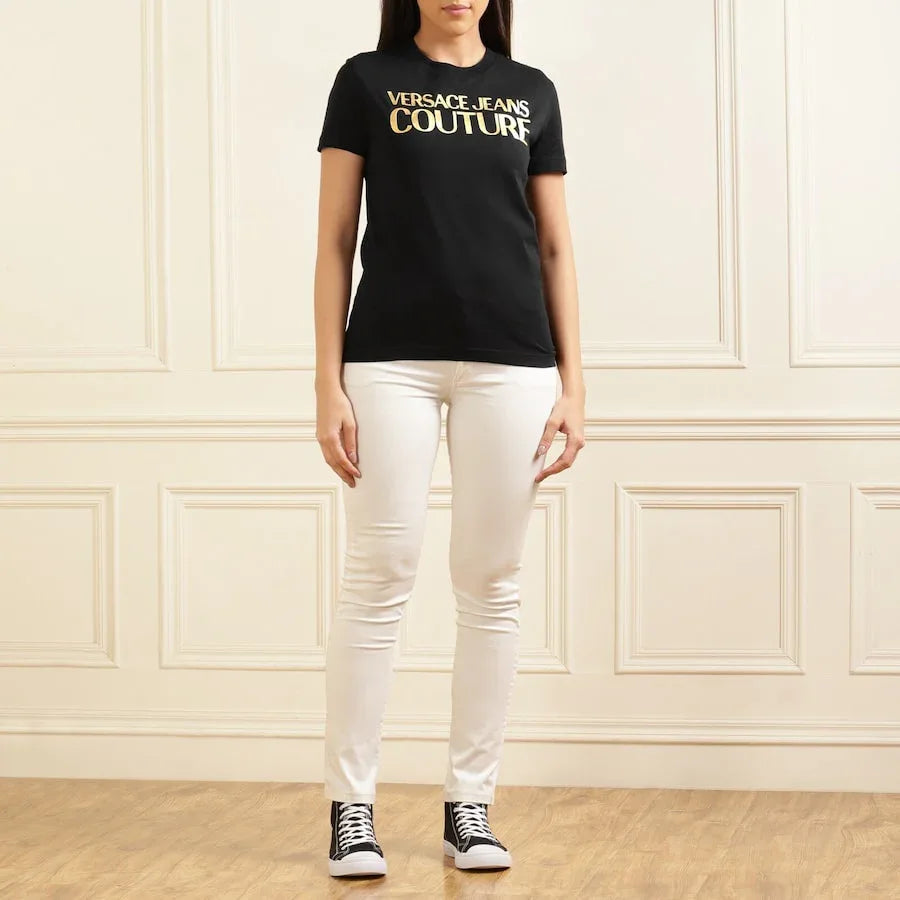 Women Black VJC Lettering T-shirt