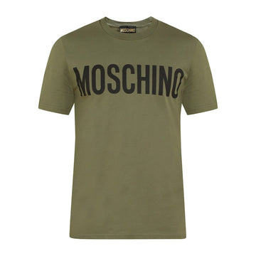 Men Olive Front Branding T-shirt