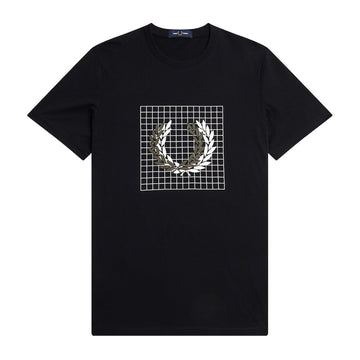 Black laurel wreath grid t-shirt