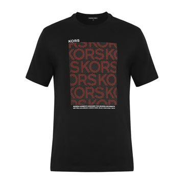 Black Mesh Kors Block Print T-Shirt