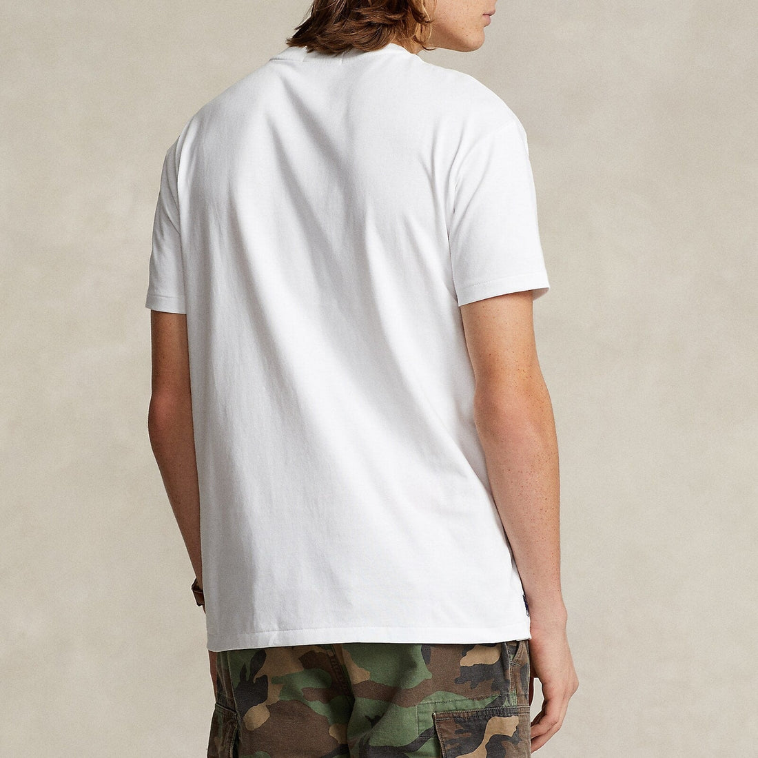 White Classic Fit Graphic Logo Jersey T-Shirt