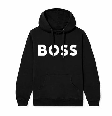 Classic logo-print regular-sleeve black hoodie