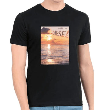 Sunset Logo Print Black & White Tshirt