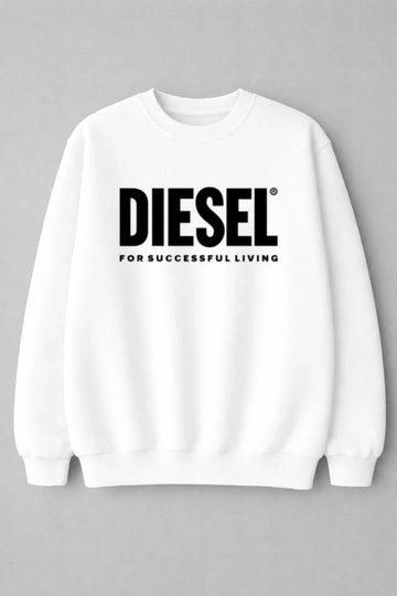 Black Bold logo-Printed White Sweatshirt