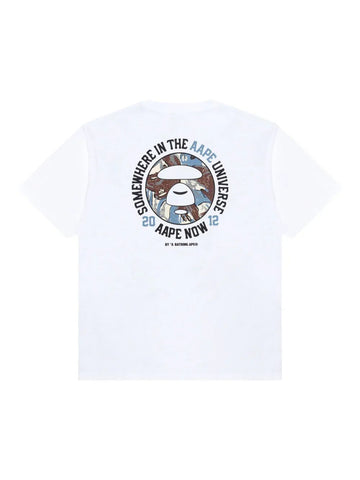 T-shirt in white with chest and back logo print